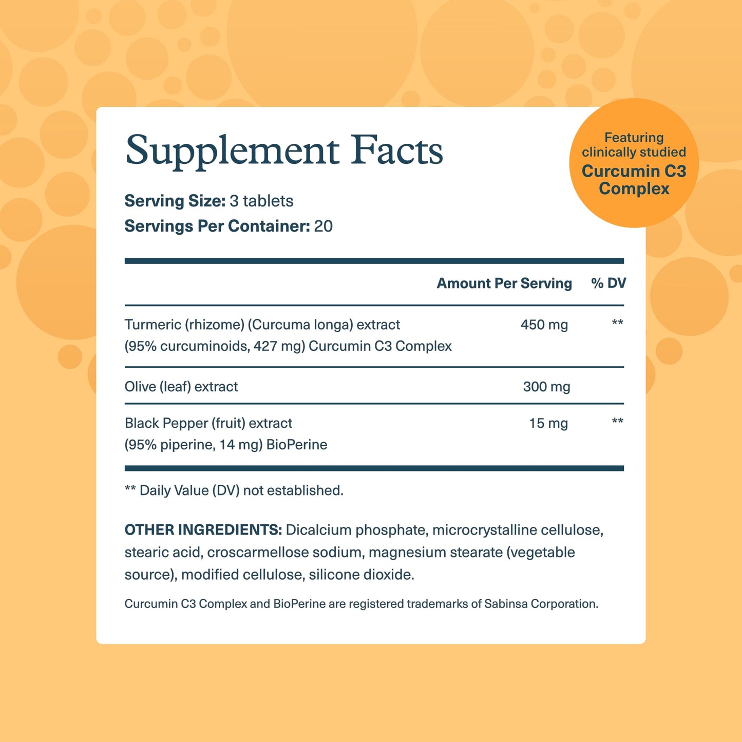 Turmeric - 450 Mg - with Black Pepper & Olive Leaf - Supports Joint & Brain Health* - Contains Bioenhancers, Curcuminoids & Herbal Extracts - 60 Tablets (20-Day Supply)