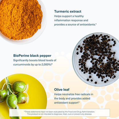 Turmeric - 450 Mg - with Black Pepper & Olive Leaf - Supports Joint & Brain Health* - Contains Bioenhancers, Curcuminoids & Herbal Extracts - 60 Tablets (20-Day Supply)